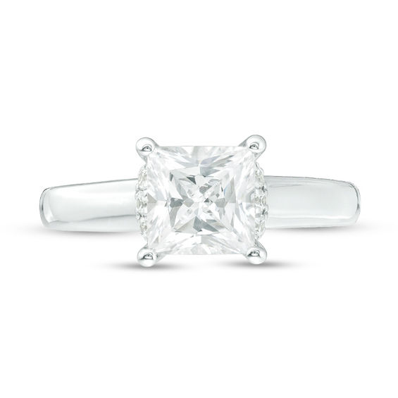 Vera Wang Love Collection 2-1/6 CT. T.w. Certified Princess-Cut Diamond Engagement Ring in 14K White Gold (I/Si2)