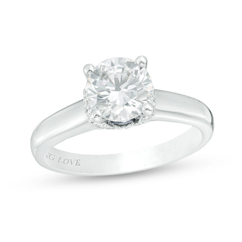 Vera Wang Love Collection 1-5/8 CT. T.W. Certified Diamond Engagement Ring in 14K White Gold (I/SI2)