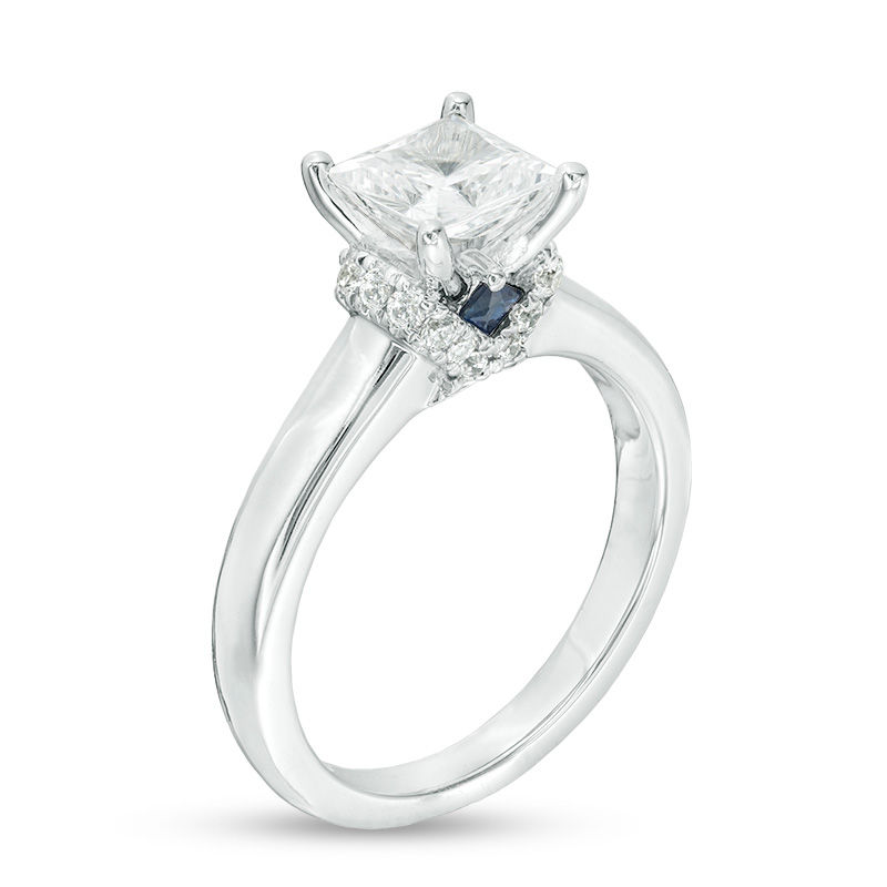 Main Image 2 of Vera Wang Love Collection 1-5/8 CT. T.W. Certified Princess-Cut Diamond Engagement Ring in 14K White Gold (I/SI2)