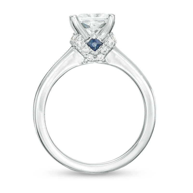 Vera Wang Love Collection 1-5/8 CT. T.W. Certified Princess-Cut Diamond Engagement Ring in 14K White Gold (I/SI2)
