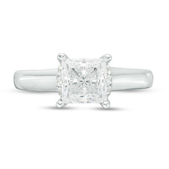 Vera Wang Love Collection 1-5/8 CT. T.w. Certified Princess-Cut Diamond Engagement Ring in 14K White Gold (I/Si2)