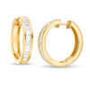 Thumbnail Image 1 of 1-1/2 CT. T.W. Baguette Diamond Hoop Earrings in 14K Gold