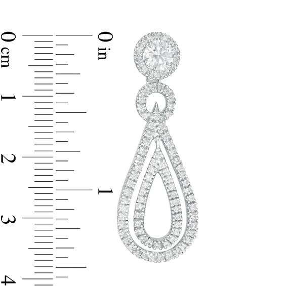 1 CT. T.w. Diamond Frame and Double Open Teardrop Earring Jackets in 14K White Gold