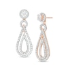 Thumbnail Image 0 of 1 CT. T.W. Diamond Frame and Double Open Teardrop Earring Jackets in 14K Rose Gold