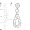 Thumbnail Image 3 of 1 CT. T.W. Diamond Frame and Double Open Teardrop Earring Jackets in 14K Rose Gold