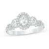 Thumbnail Image 0 of 1 CT. T.W. Certified Oval Diamond Past Present Future® Engagement Ring in 14K White Gold (I/SI2)