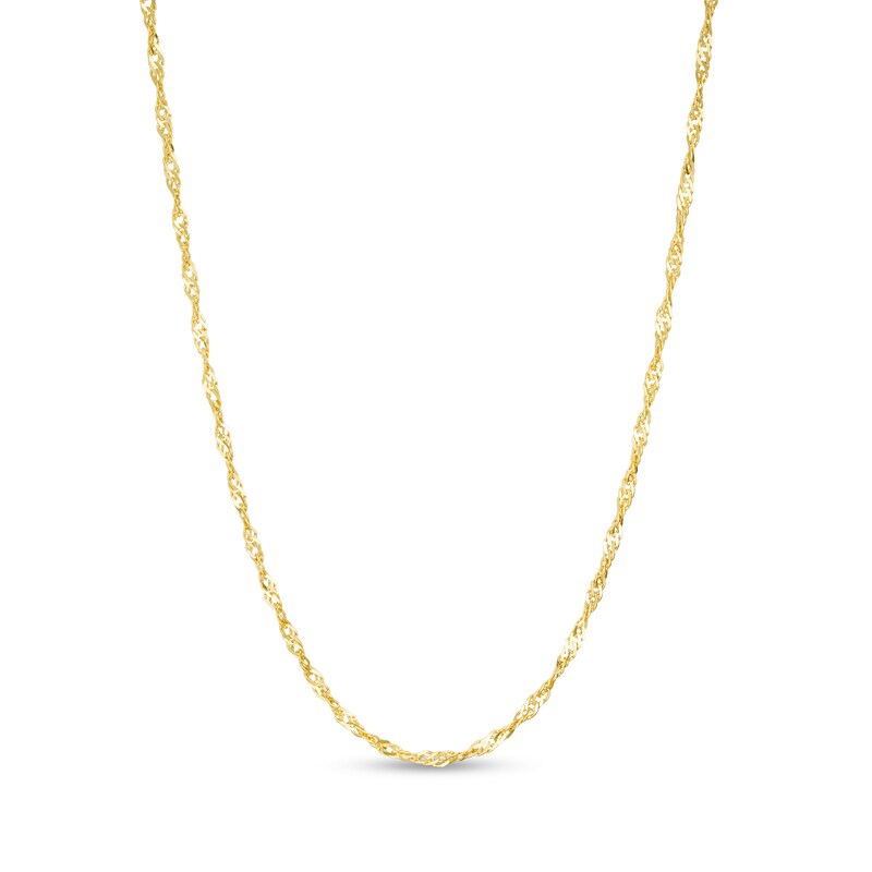 Main Image 1 of Made in Italy 1.0mm Singapore Chain Necklace in 10K Gold - 16"