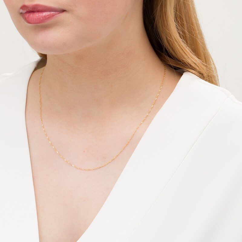 Main Image 2 of Made in Italy 1.0mm Singapore Chain Necklace in 10K Gold - 16"