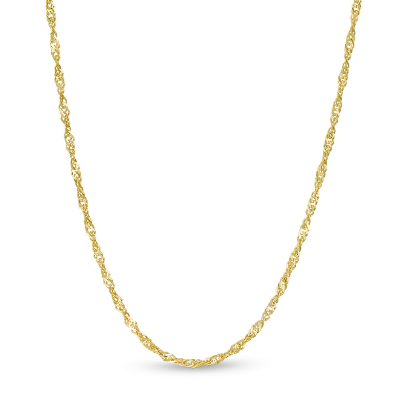 Main Image 1 of Made in Italy 1.25mm Singapore Chain Necklace in 10K Gold - 20"