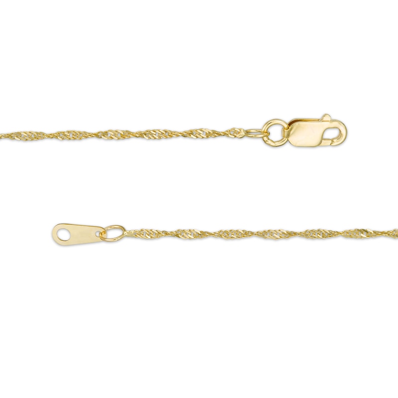 Main Image 3 of Made in Italy 1.25mm Singapore Chain Necklace in 10K Gold - 20"
