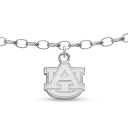 NCAA Team Logo Charm Anklet in Sterling Silver (Select Team) - 9.0&quot;