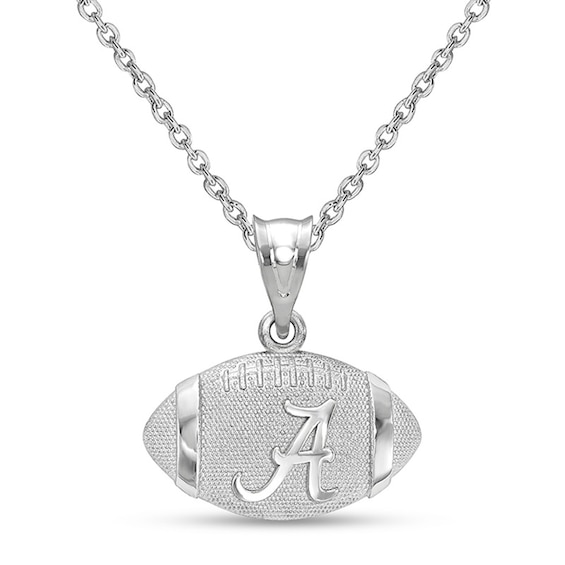 Zales NCAA Team Logo Football Pendant in Sterling Silver (Select Team)