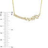 Thumbnail Image 3 of 5/8 CT. T.W. Baguette and Round Diamond Double Row and Scatter Necklace in 10K Gold