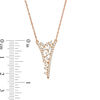 Thumbnail Image 2 of 3/8 CT. T.W. Baguette and Round Diamond Scatter "V" Necklace in 10K Rose Gold