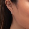 Thumbnail Image 2 of 1/4 CT. T.W. Baguette and Round Diamond Scatter Hoop Earrings in 10K Rose Gold