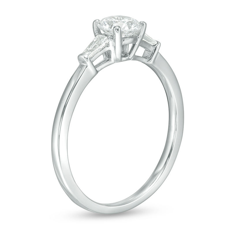 Main Image 3 of 3/4 CT. T.W. Certified Diamond Three Stone Engagement Ring in 14K White Gold (I/SI2)