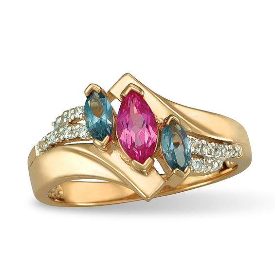 3-Stone Gold Birthstone Ring – LE Jewelry Designs