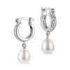 Thumbnail Image 1 of Oval Cultured Freshwater Pearl and Diamond Accent Pendant and Drop Earrings Set in Sterling Silver