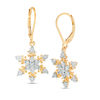 Thumbnail Image 0 of 1/10 CT. T.W. Diamond Snowflake Drop Earrings in 10K Gold