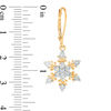 Thumbnail Image 1 of 1/10 CT. T.W. Diamond Snowflake Drop Earrings in 10K Gold