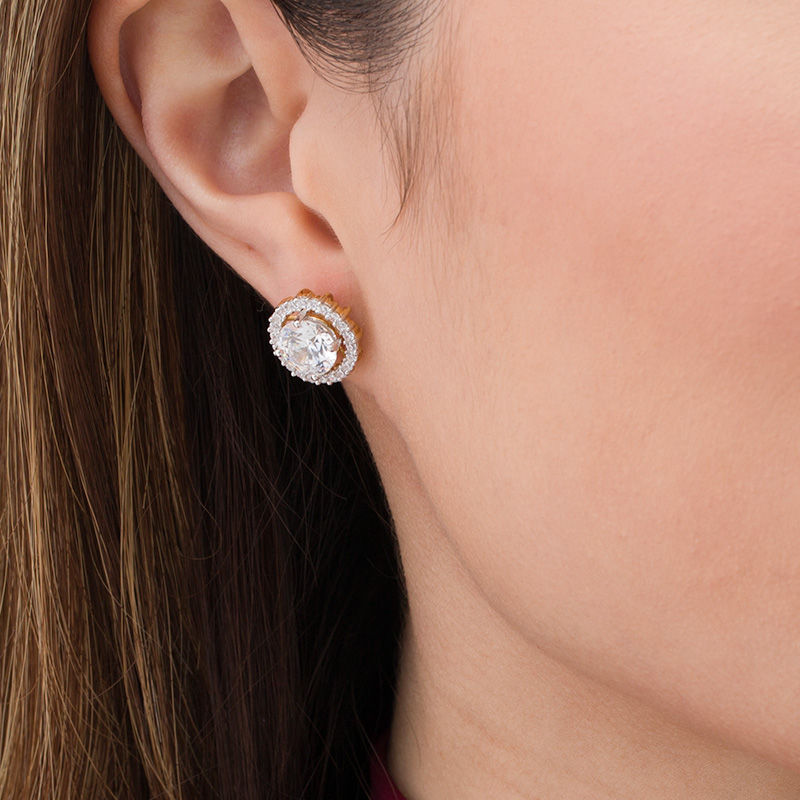 Main Image 2 of 5/8 CT. T.W. Diamond Frame Earring Jackets in 14K Gold