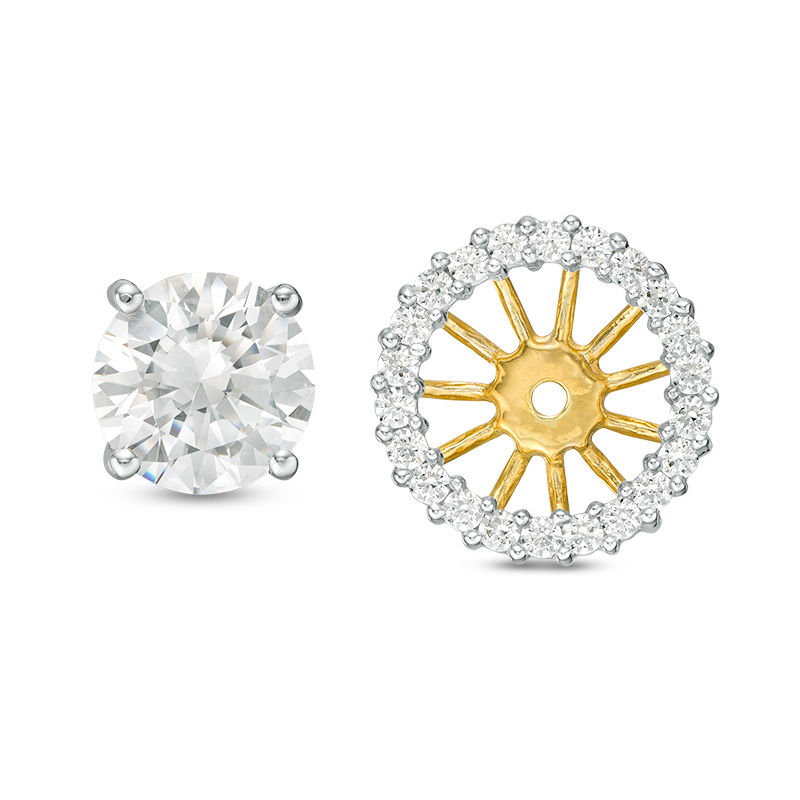 Main Image 3 of 5/8 CT. T.W. Diamond Frame Earring Jackets in 14K Gold