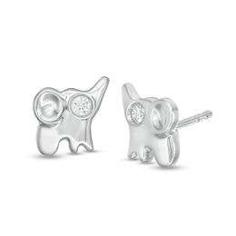 1/20 CT. T.W. Diamond Elephant Stud Earrings in Sterling Silver