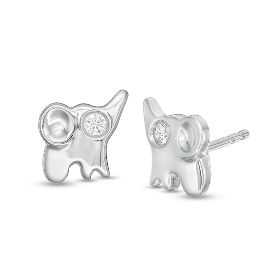 1/20 CT. T.w. Diamond Elephant Stud Earrings in Sterling Silver