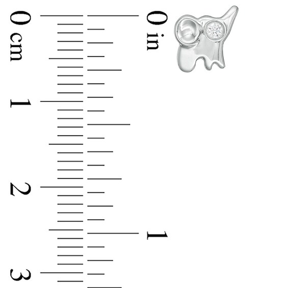1/20 CT. T.w. Diamond Elephant Stud Earrings in Sterling Silver
