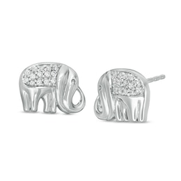 1/6 CT. T.W. Diamond Elephant Stud Earrings in Sterling Silver