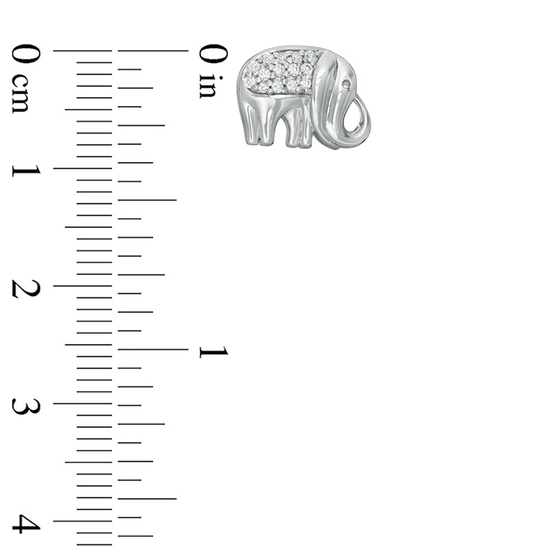 Main Image 3 of 1/6 CT. T.W. Diamond Elephant Stud Earrings in Sterling Silver