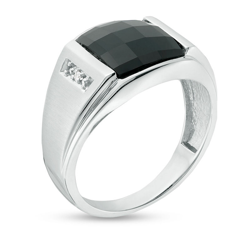 Amazon.com: SZUL 10K White Gold Onyx and Diamond Men's Ring : SZUL:  Clothing, Shoes & Jewelry