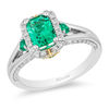 Thumbnail Image 1 of Enchanted Disney Tinker Bell Emerald-Cut Green Topaz and 1/3 CT. T.W. Diamond Star Engagement Ring in 14K Two-Tone Gold
