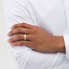 Thumbnail Image 2 of Diamond Accent Groove Ribbed Shank Band in Sterling Silver and 14K Gold Plate