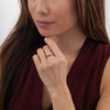 Thumbnail Image 1 of 1/5 CT. T.W. Diamond Frame Loop-Sides Vintage-Style Promise Ring in 10K Rose Gold