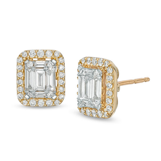 5/8 CT. T.W. Composite Diamond Octagonal Frame Stud Earrings in 10K Gold 5/8 CT. T.W. Composite Diamond Octagonal Frame Stud Earrings in 10K Gold