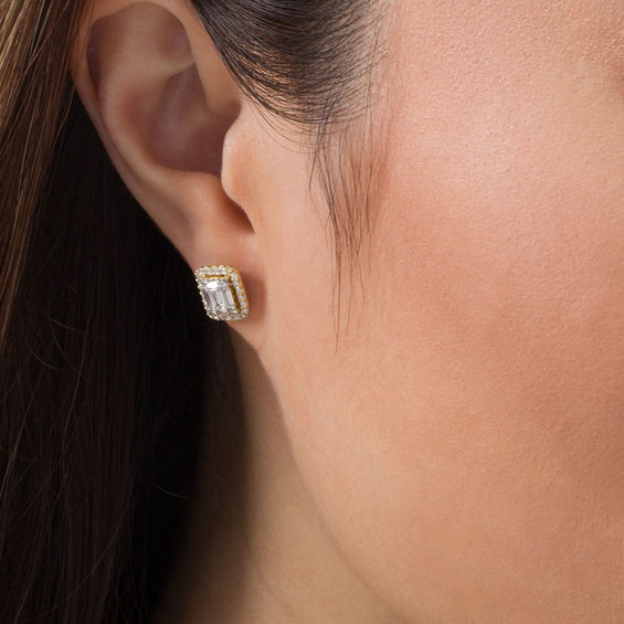 5/8 CT. T.W. Composite Diamond Octagonal Frame Stud Earrings in 10K Gold 5/8 CT. T.W. Composite Diamond Octagonal Frame Stud Earrings in 10K Gold