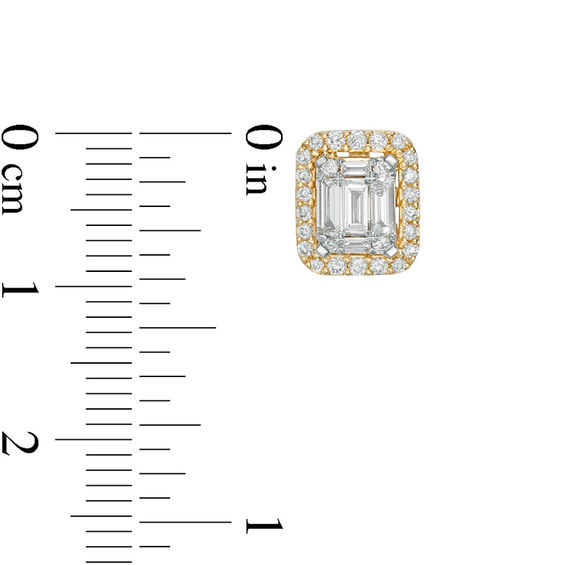 5/8 CT 5/8 CT. T.W. Composite Diamond Octagonal Frame Stud Earrings in 10K Gold