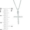 Thumbnail Image 1 of 1/3 CT. T.W. Diamond Cross Pendant in 14K White Gold