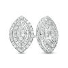 Thumbnail Image 1 of 1/4 CT. T.W. Composite Diamond Double Marquise Frame Stud Earrings in Sterling Silver
