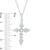 Thumbnail Image 1 of 1 CT. T.W. Baguette and Round Diamond Cross Pendant in 14K White Gold
