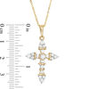 Thumbnail Image 2 of 1 CT. T.W. Baguette and Round Diamond Cross Pendant in 14K Gold
