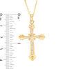 Thumbnail Image 2 of 1/4 CT. T.W. Diamond Double Chevron-Ends Cross Pendant in 14K Gold