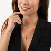 Thumbnail Image 2 of 1/4 CT. T.W. Diamond "X" Cross Pendant in 14K Two-Tone Gold