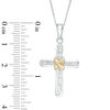 Thumbnail Image 3 of 1/4 CT. T.W. Diamond "X" Cross Pendant in 14K Two-Tone Gold