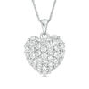 Thumbnail Image 0 of 1 CT. T.W. Diamond Puffed Heart Pendant in 14K White Gold