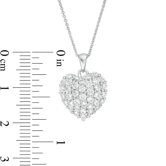 1 CT. T.w. Diamond Puffed Heart Pendant in 14K White Gold