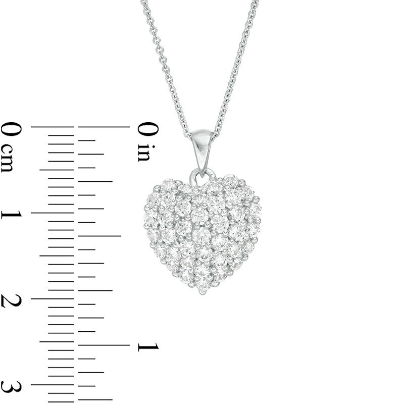 1 CT. T.W. Diamond Puffed Heart Pendant in 14K White Gold