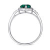 Thumbnail Image 2 of 6.0mm Heart-Shaped Lab-Created Emerald and 1/10 CT. T.W. Diamond Frame Ring in 10K White Gold