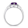 Thumbnail Image 3 of 6.0mm Heart-Shaped Amethyst and 1/10 CT. T.W. Diamond Frame Ring in 10K White Gold